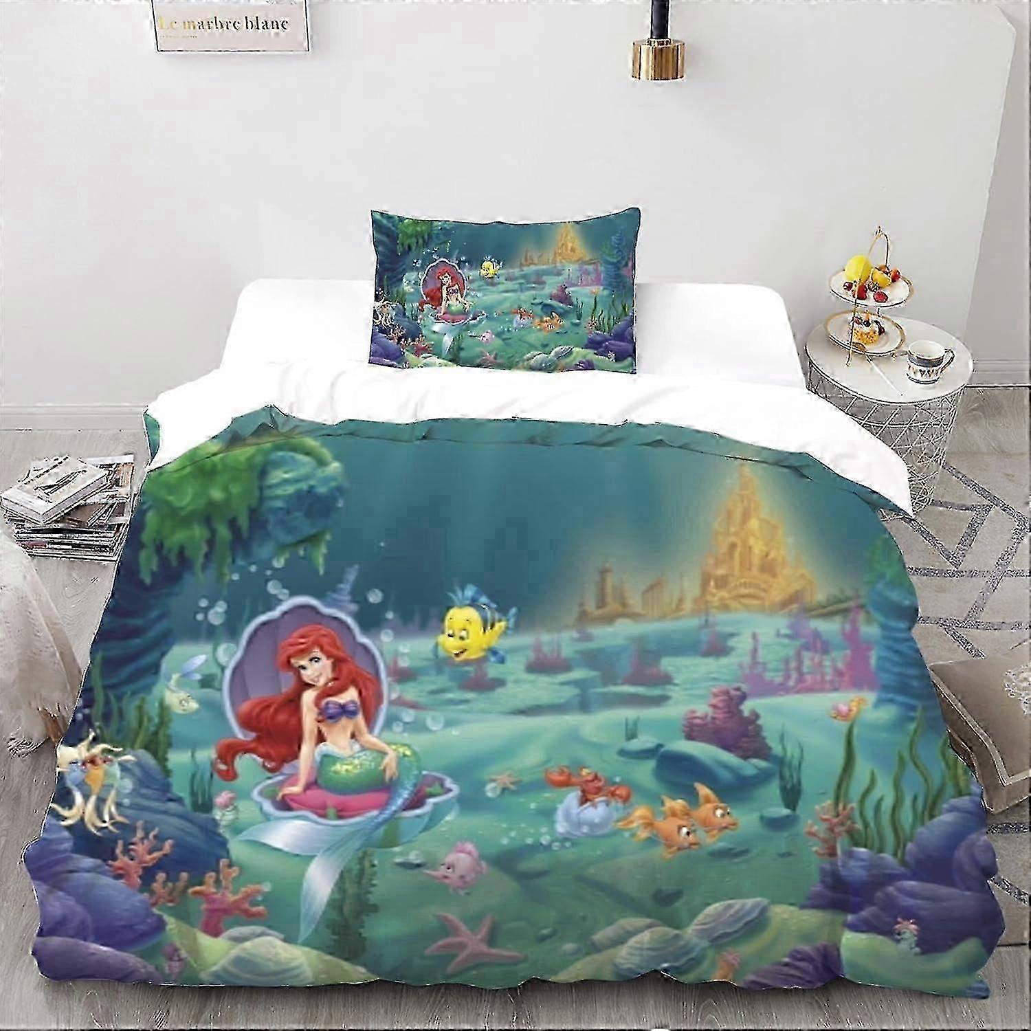 J2211 Lençóis 3D Conjunto de Cama Kuromi Capa de Edredom para Meninos Meninas Crianças Capa de Edredão 3D Camas de Impressão Digital Conjunto 2 PCS Com Fronha 135x200cm B