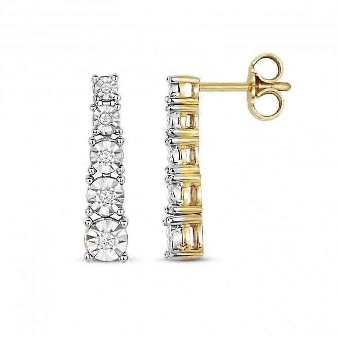Diamond Jewellery 9ct Gold Diamond Illusion Set Earrings ED160