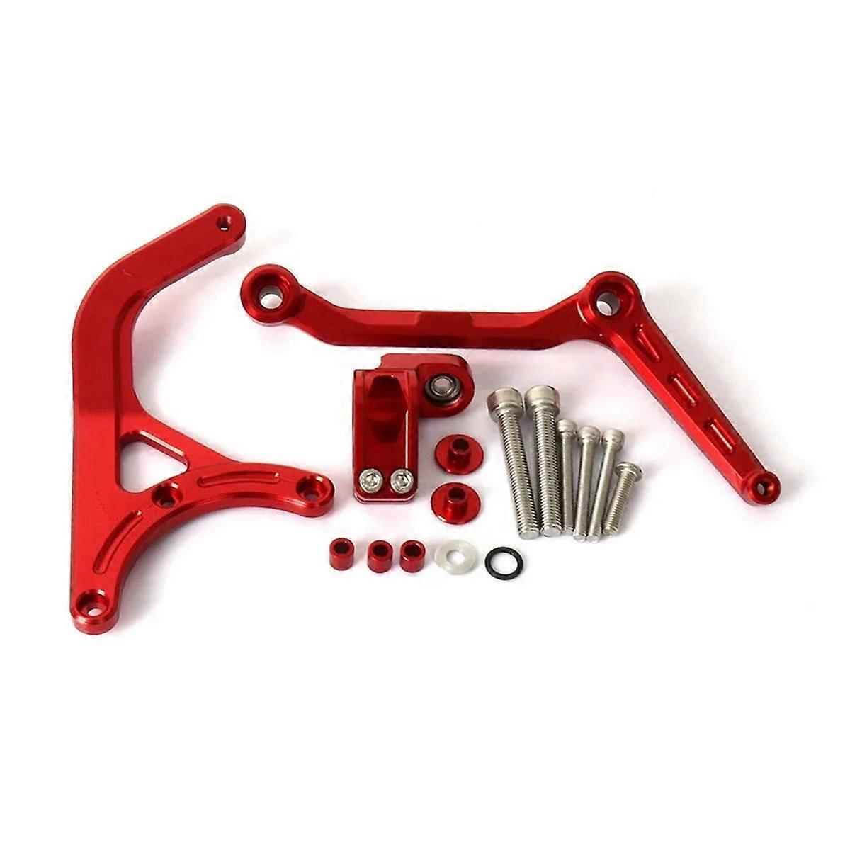 Motorcycle Adjustable Steering Stabilize Damper Bracket Kit Red