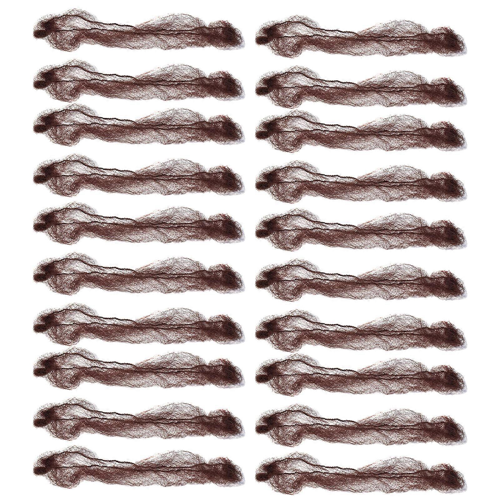 10/20pack elastiske kanter mesh hårnet nye strækbare elastiske gitrls hårnet til forskellige frisurer 50cm bulk brun