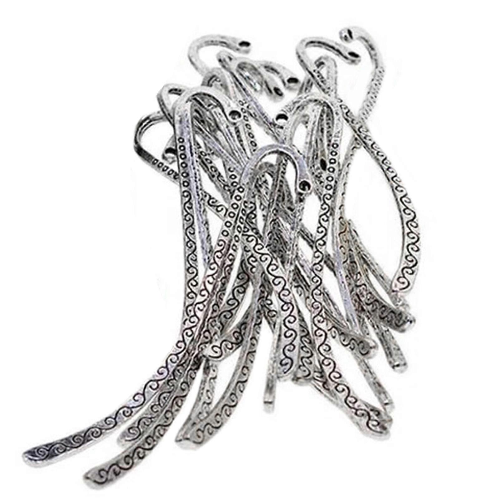 30Pcs Metal Engraved Bookmarks Hook Bookmarks Book Page Holders Reading Accessories for Teacher Book Lover Reader antique silver