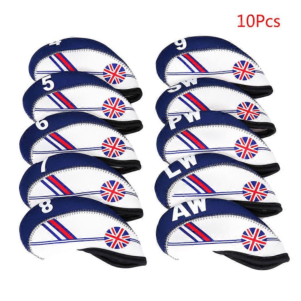 10 Pcs/Set Portable Sport Neoprene Golf Club for Head Cover Iron Protective Headcovers for Case Protector Yellow