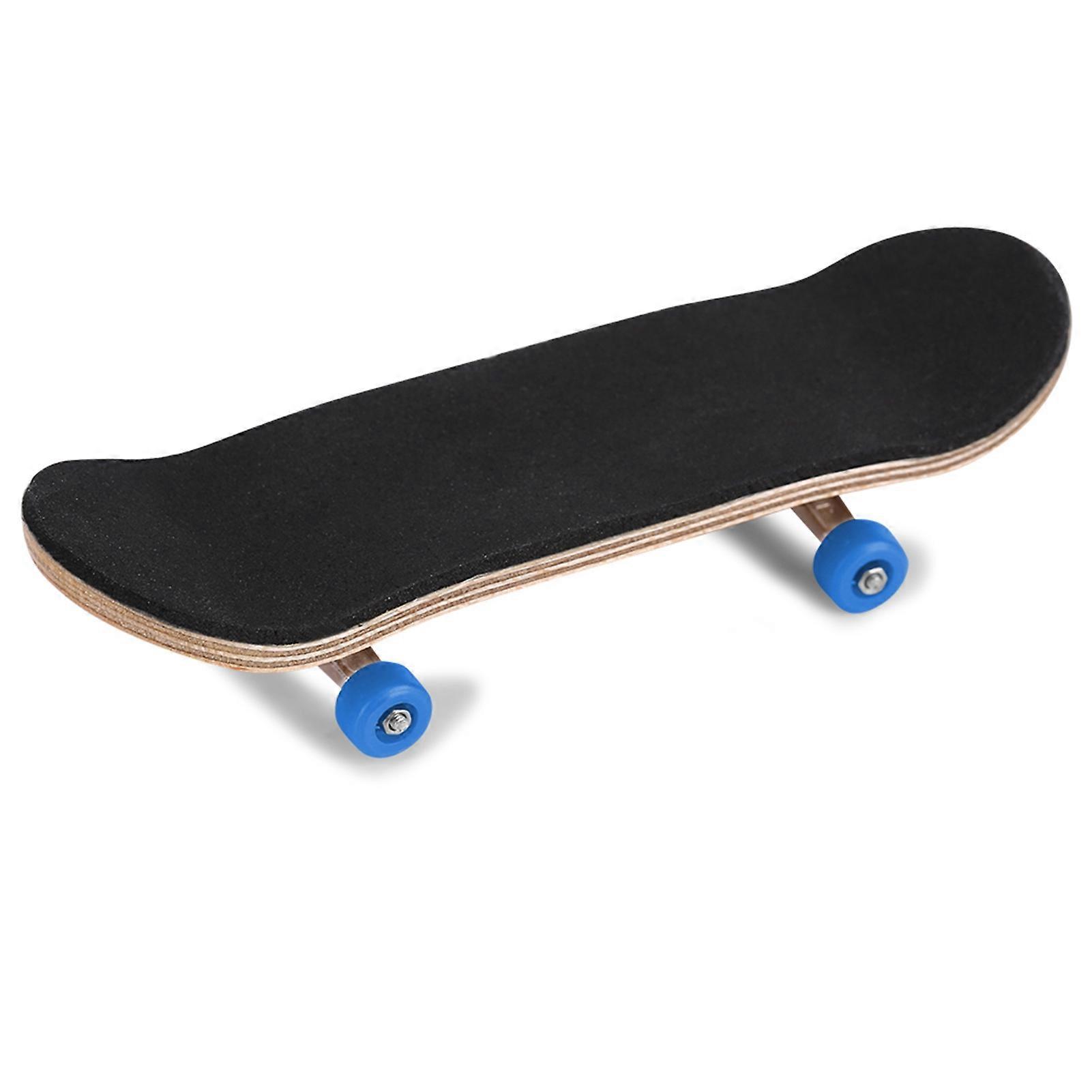 1Pc Maple Wooden Alloy Fingerboard Finger Skateboards With Box Reduce Pressure Gifts Dark Blue