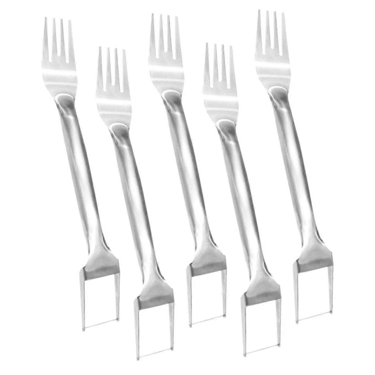 Stainless Steel Fruit Fork Set 5 Pack Watermelon Slicer Cutter Easy Peel Multi-Purpose Kitchen Utensils