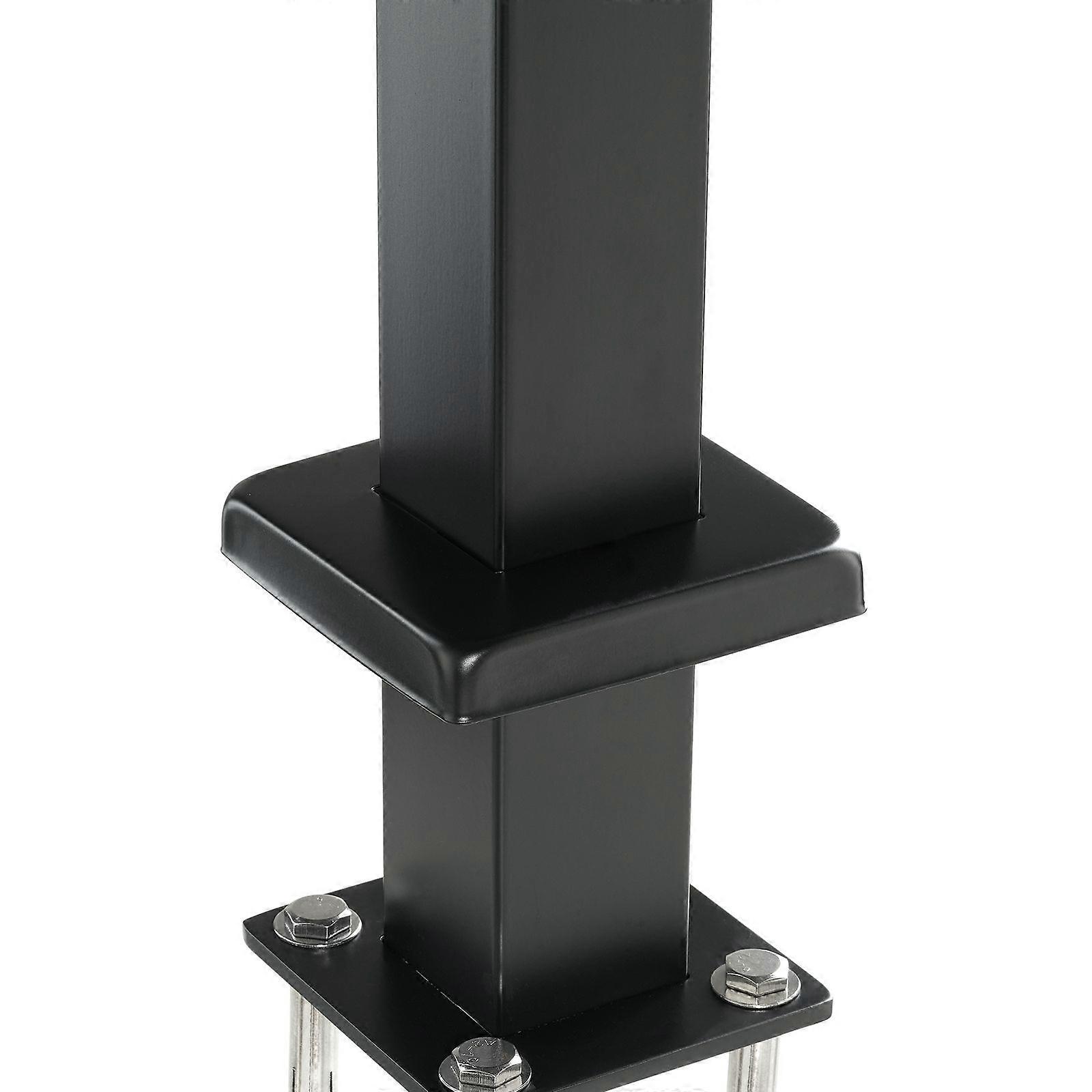 Cable Railing Post, 42" x 2" x 2" Steel Level Deck Railing Post Without Holes, Stair Handrail Post with Horizontal and Curved Bracket