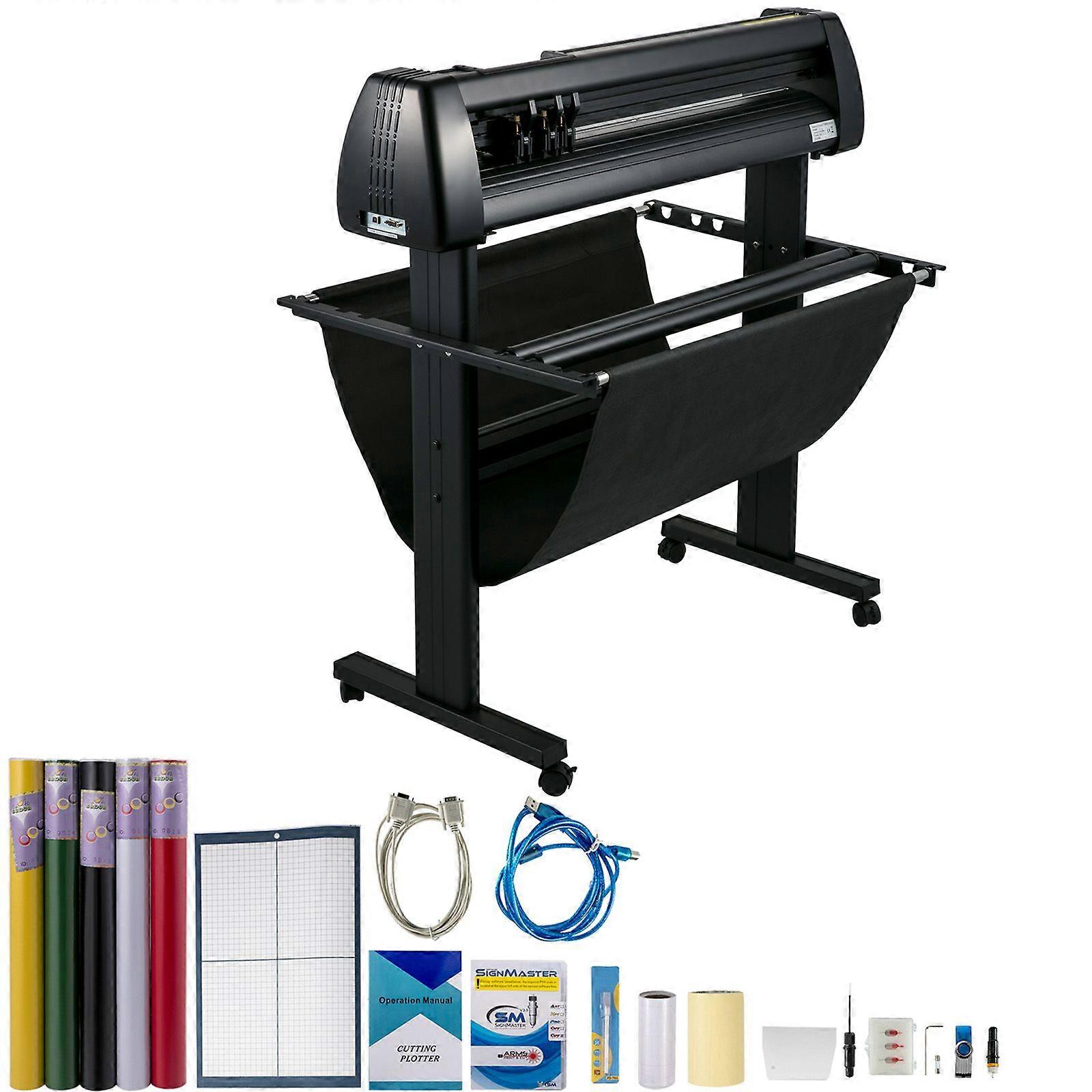 Vinyl Cutter, 34Inch Bundle,Manual Vinyl Printer, LCD Display Plotter Cutter Sign Cutting with Signmaster Software