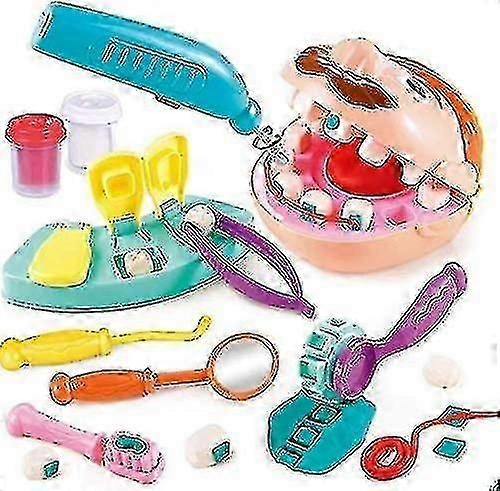 キッズ歯科医プレイ生地セットおもちゃドクタードリル&フィルプレイセットプレイ生地キット