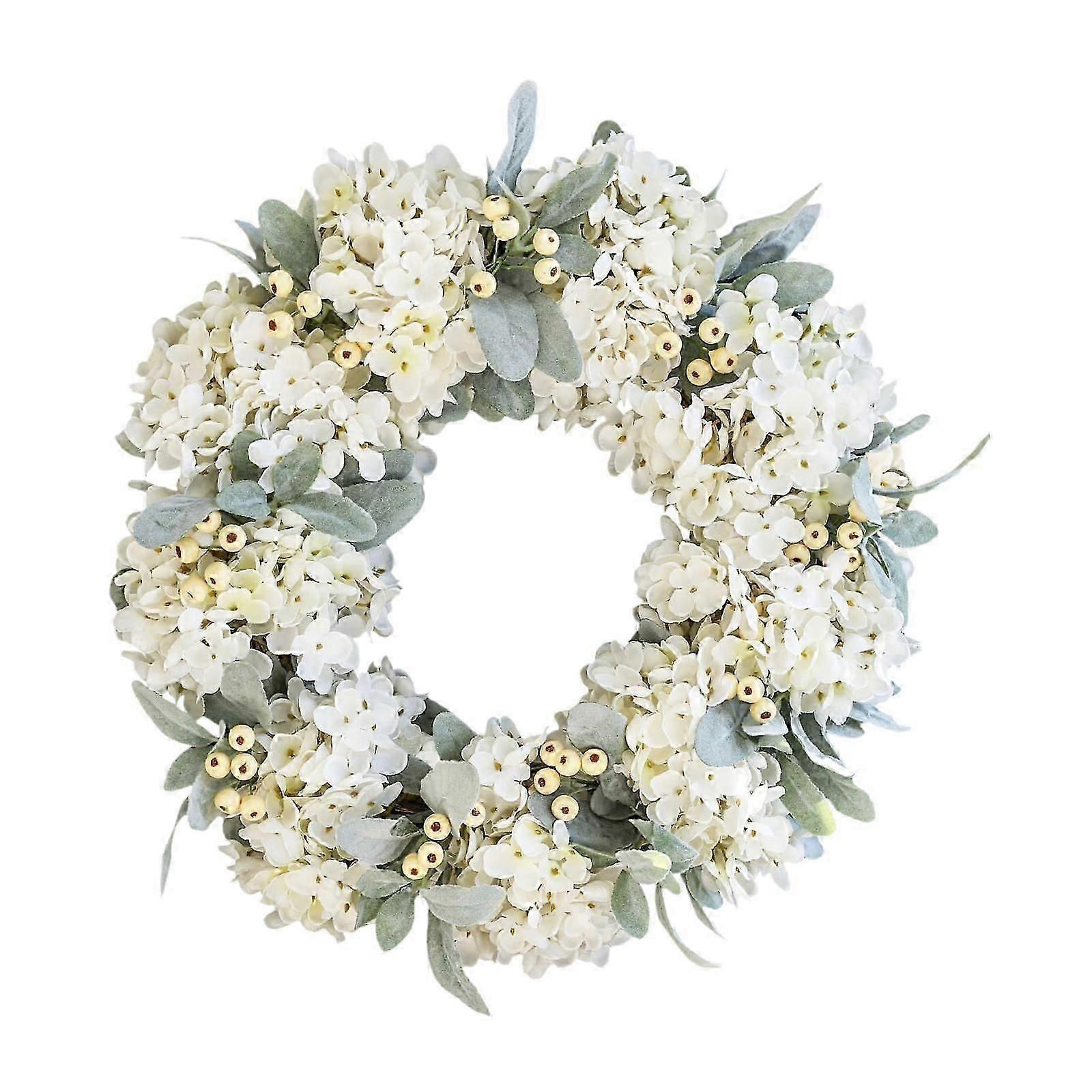 Hydrangea Wreath Decorative Artificial Flower Wreath for Wall Wedding Indoor