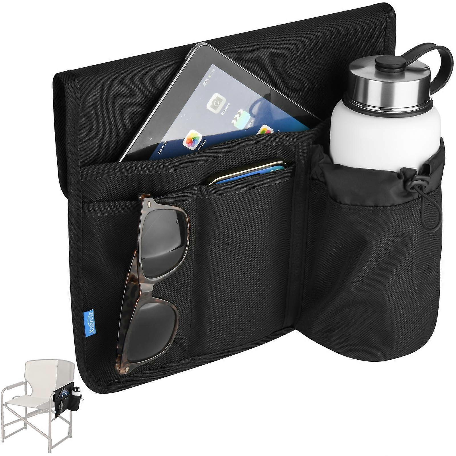 Beach chair cup holder, camp chair arm beverage -based editor, easily attached by velcro