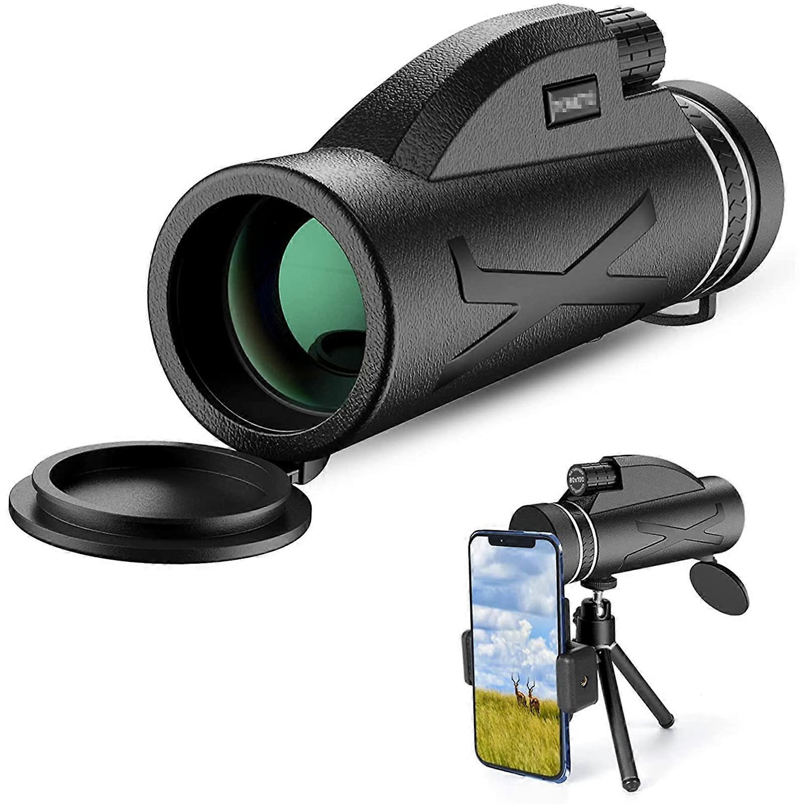 Monocular Telescope, 12×50 High-Power Prism HD Bifocal Anti-Fog with Phone Holder