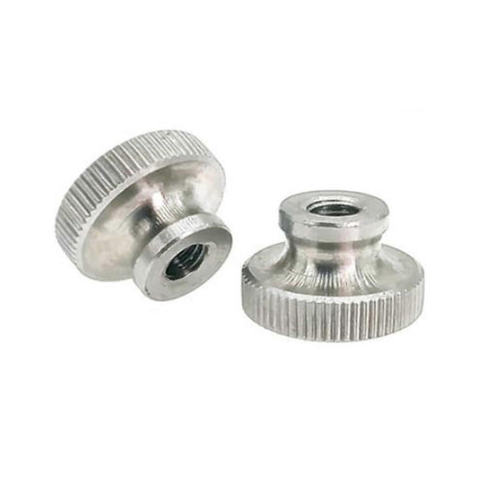 M2 M2.5 M3 M4 M5 M6 Stainless Steel Knurled Thumb Nut Set for Blind Holes, High Head Style, 2PCS M6 Through Hole