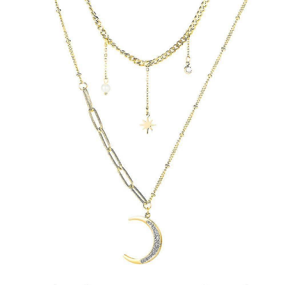 Tkl New Pentagram Moon Collier Multicouche