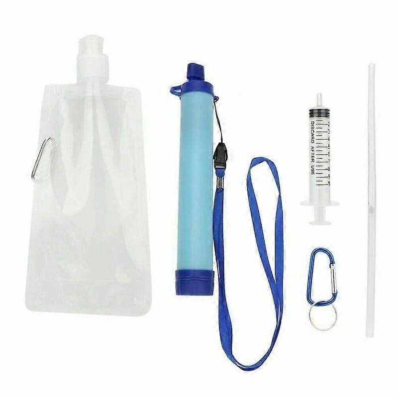 Portable Water Filter Outdoor Camping Straw Gear Purifier Hose Suction Hiking Emergency Survival Tool