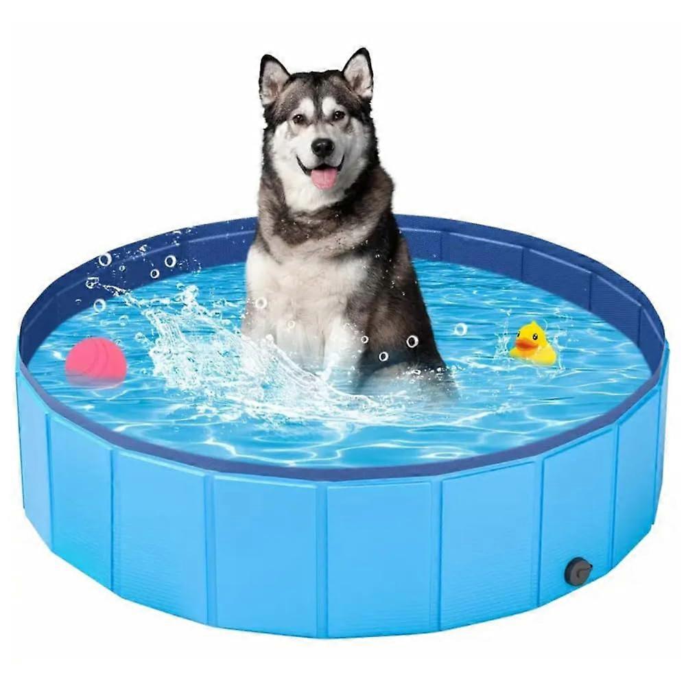 Foldable Dog Pool for Small to Medium Dogs, Collapsible Plastic Bath Tub for Pets and Kids, Summer Portable Pool, Easy to Carry