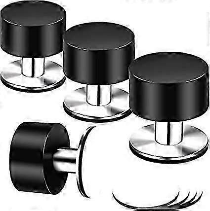 防音ゴムトップを備えた黒の自己接着性ステンレス鋼のドアストッパーの4点セット