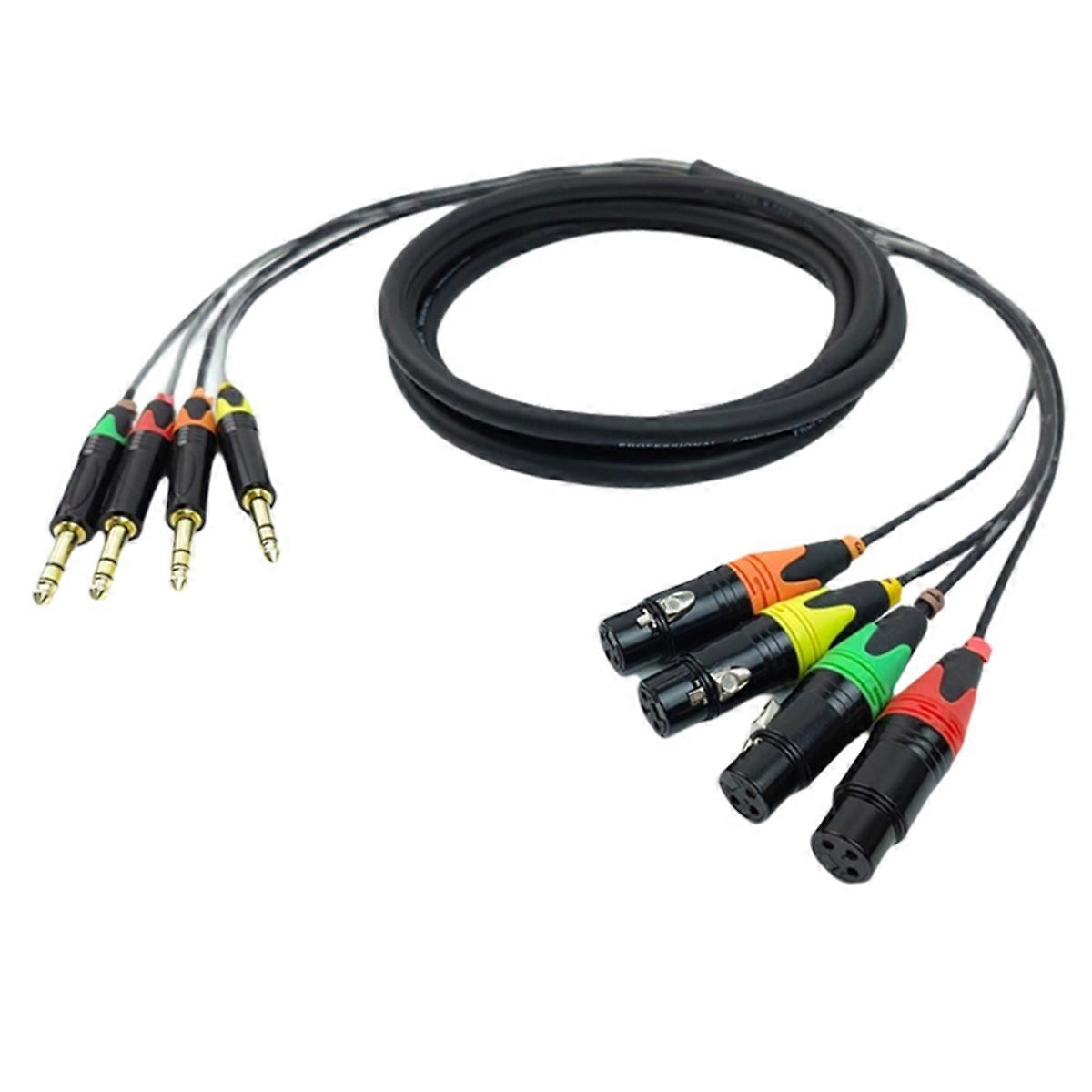 4 Channel 1/4 Inch TRS to XLR Cables 6.35mm Jack Stereo Audio Balanced Line to XLR Microphone Cables
