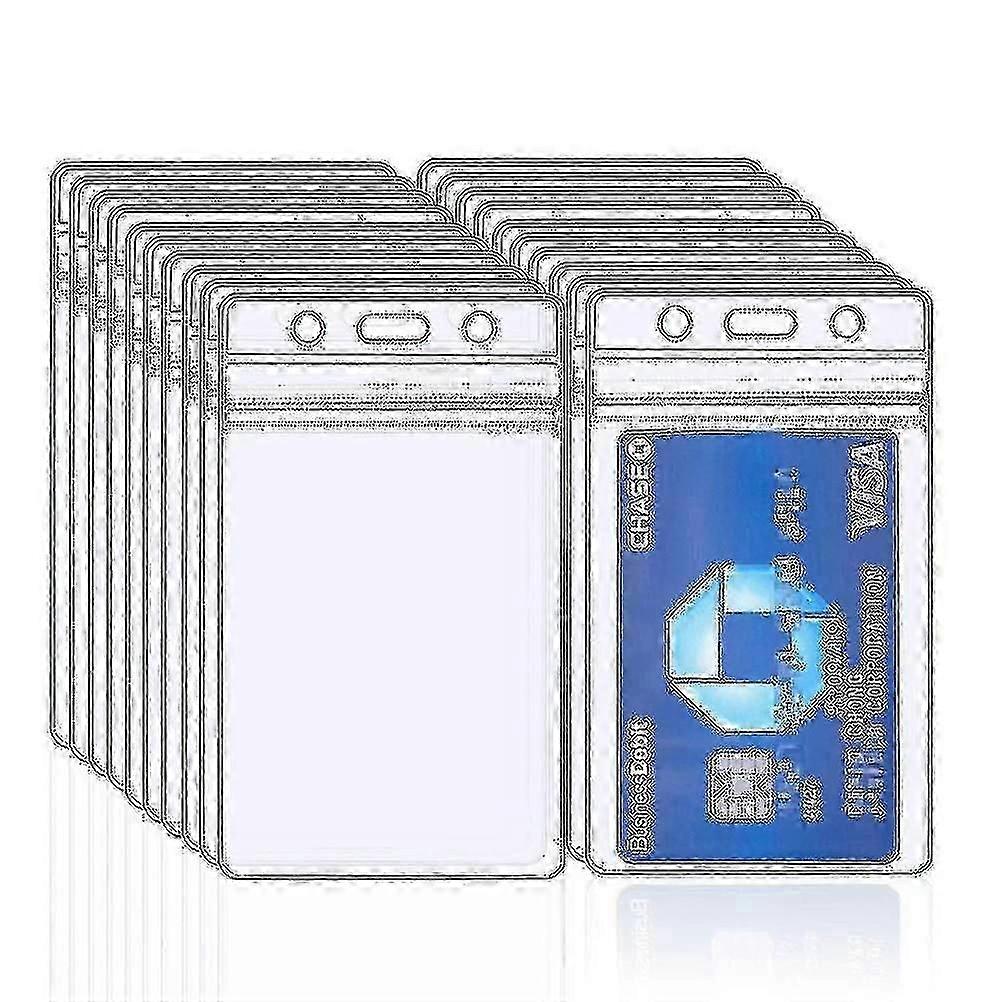 20 Adet Kimlik Rozeti Kapakları, Su Geçirmez Kimlik Rozeti Tutucu Vinil Rozet Tutucu Şeffaf Plastik Dikey İsim Etiketi Rozet Kimlik Kartı Tutucular