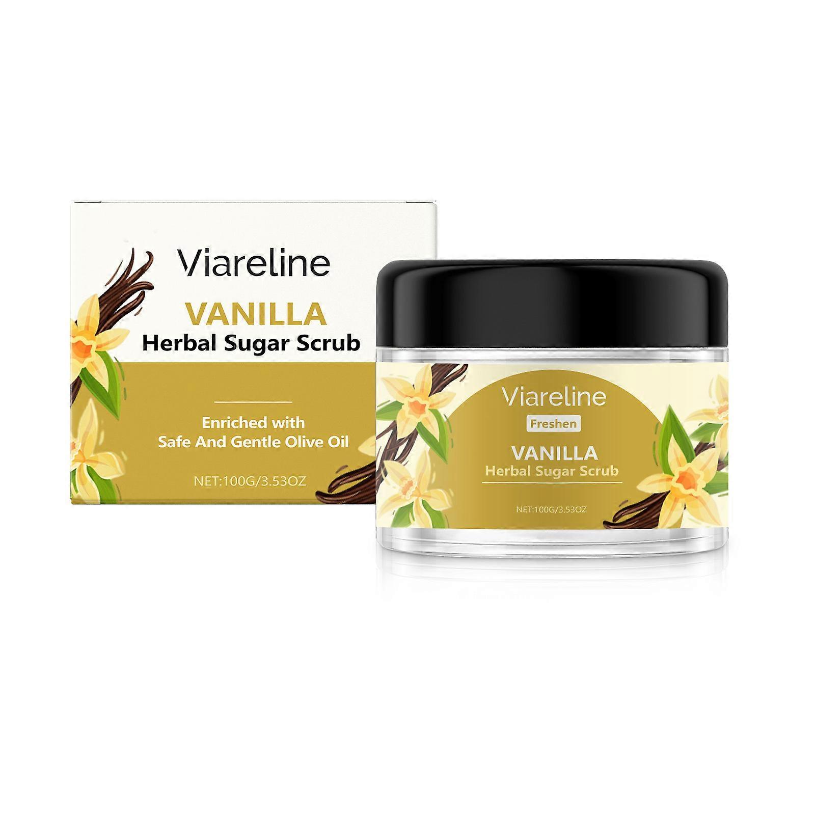 Viareline Vanilla Body Scrub Deep Moisturizing Soft Smooth Body Scrub