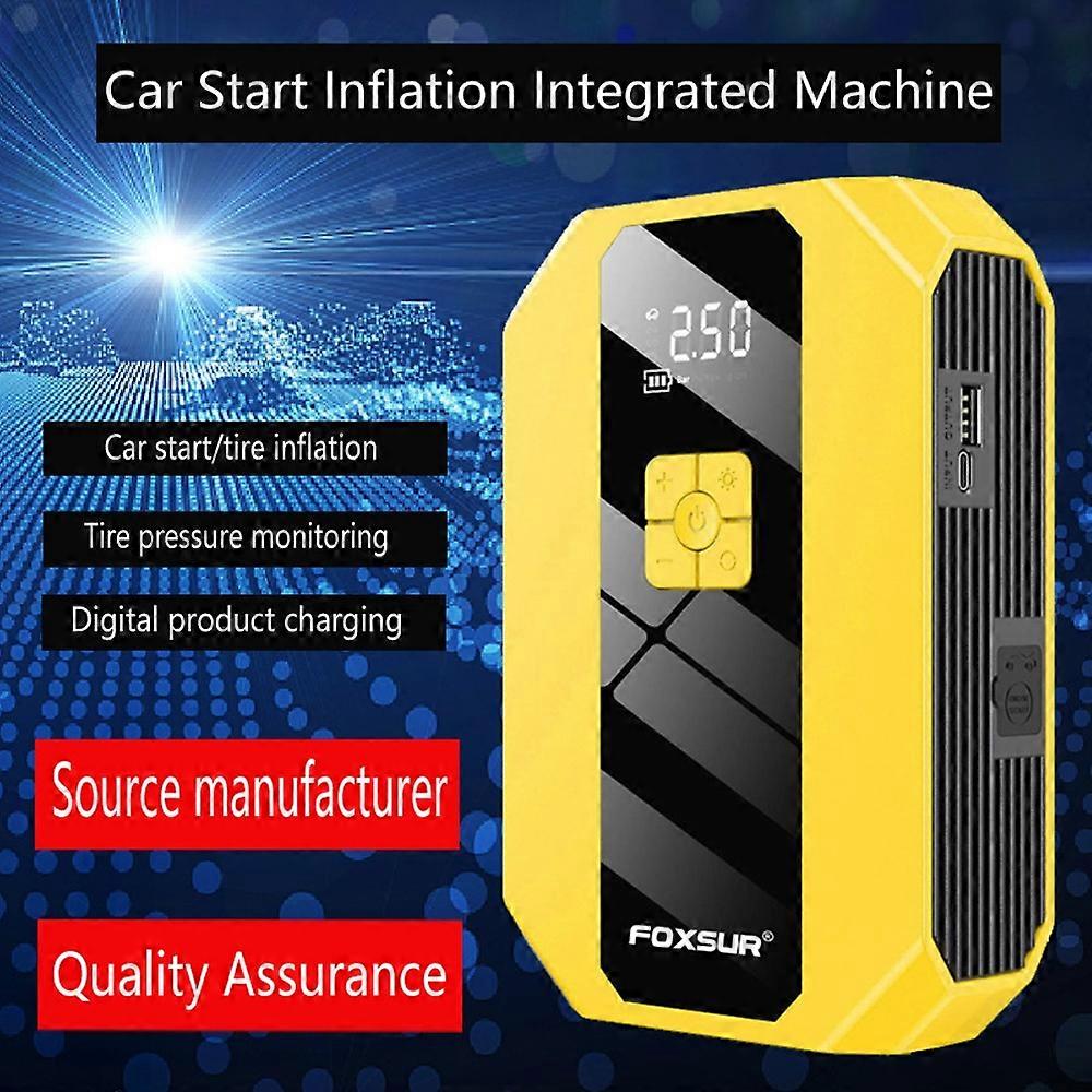 FOXSUR Multifunctional Jump Starter with Air Compressor Battery Booster Power Pack (Up to 4.0L Gasol