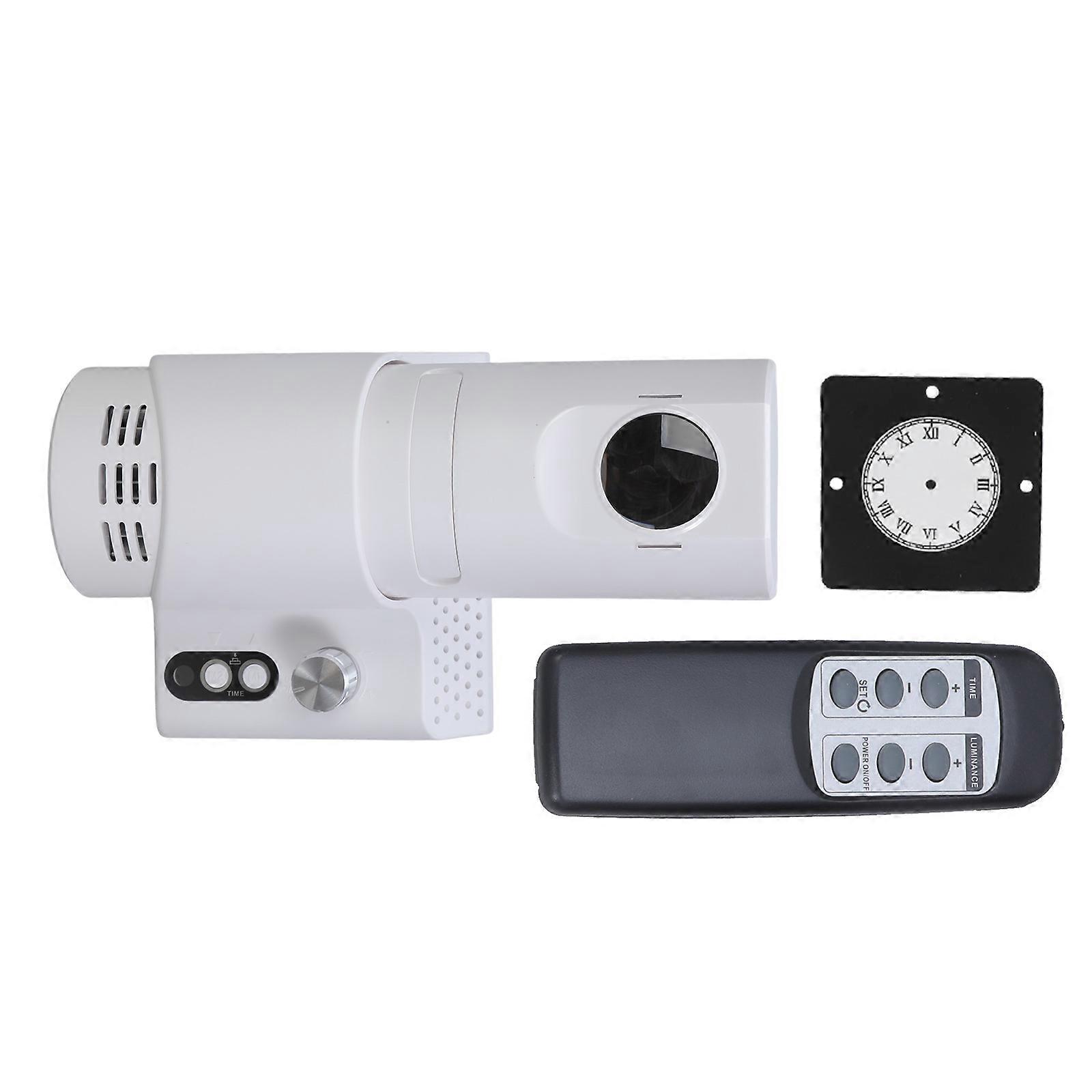 Ferngesteuerter LED-Analogprojektionswecker mit um 180 Grad drehbaren und schaltbaren Zifferblättern für Home Office Dekore Weiß