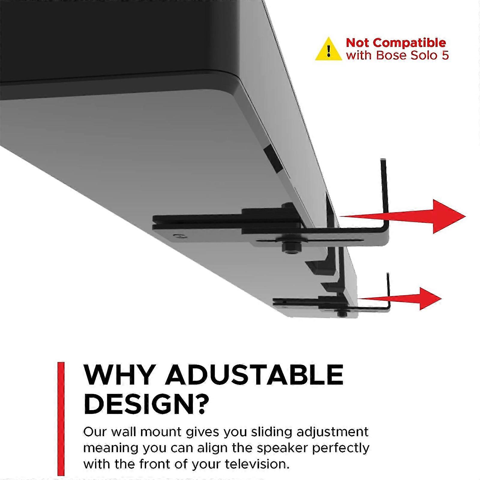 Sturdy & Stable Wall Mount Bracket Flexible Angle Adjustment Soundbar Mount