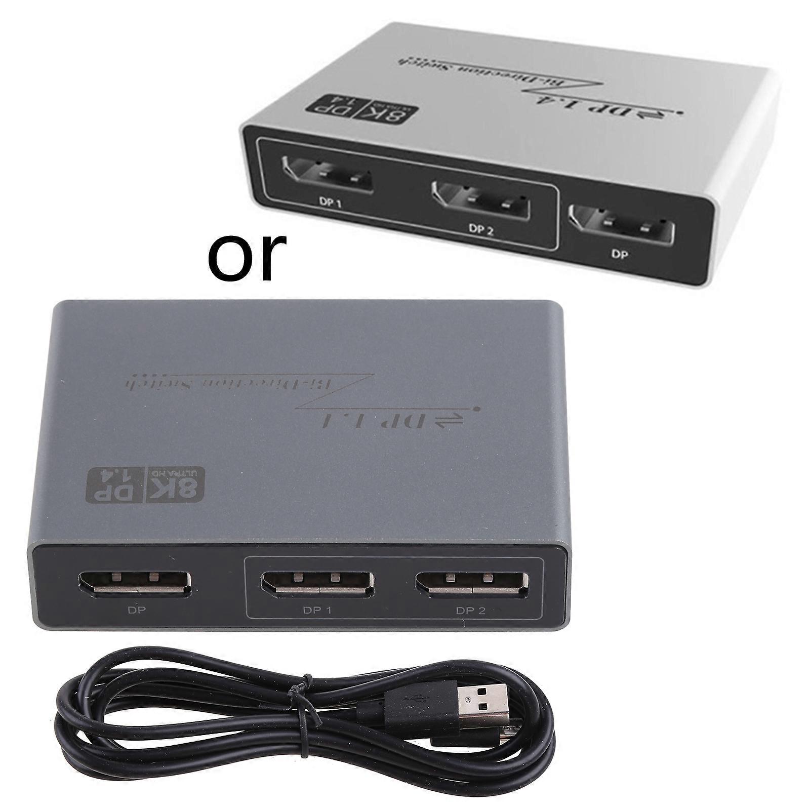 Interruttore 8K DP 1.4 Convertitore splitter bidirezionale 2in1Out 8K 60Hz 4K 144Hz per sorgenti e display multipli