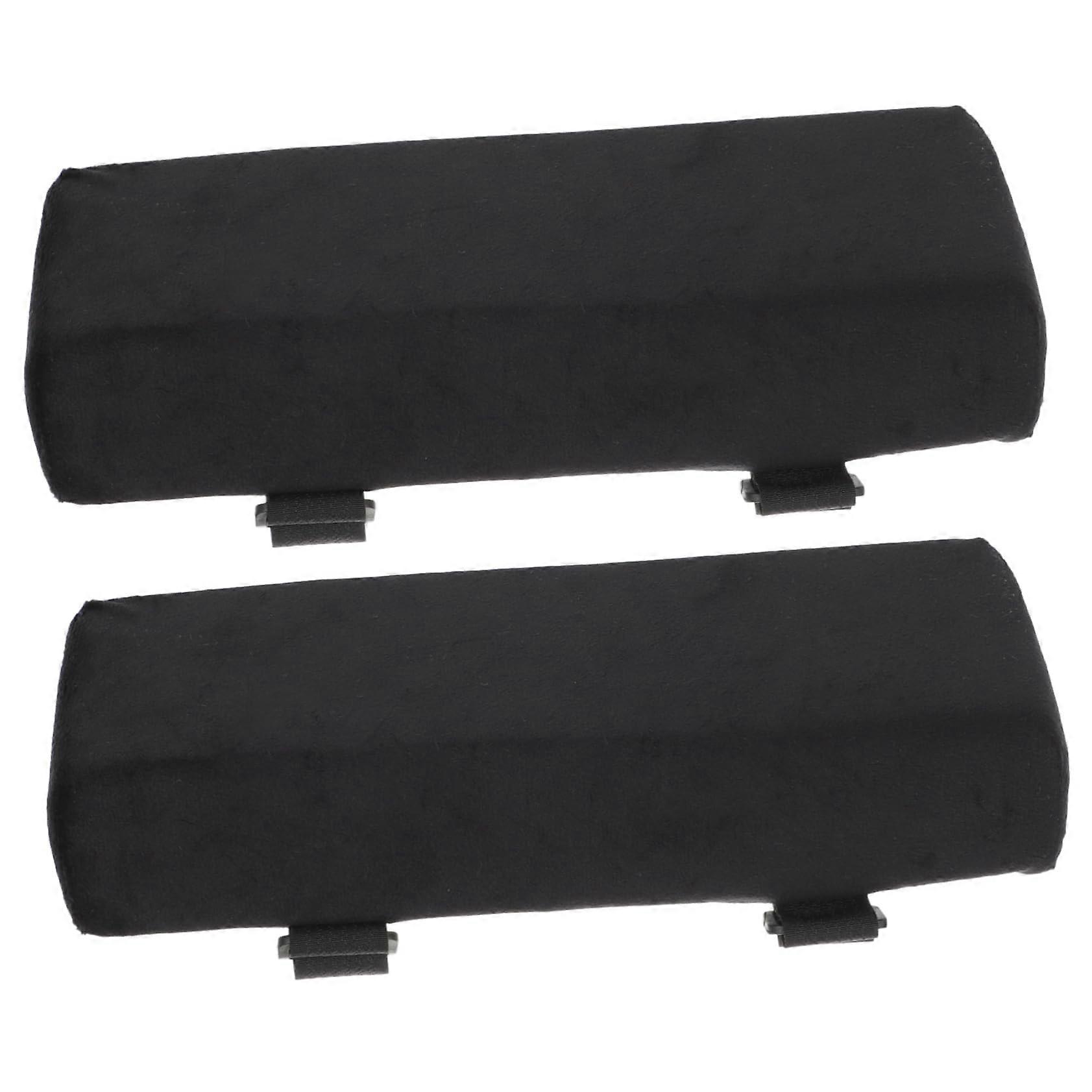 Thicker Armrest Pads for Comfortable Desk Chairs and Wheelchairs - Gaming and Office Arm Covers in Black Fabric