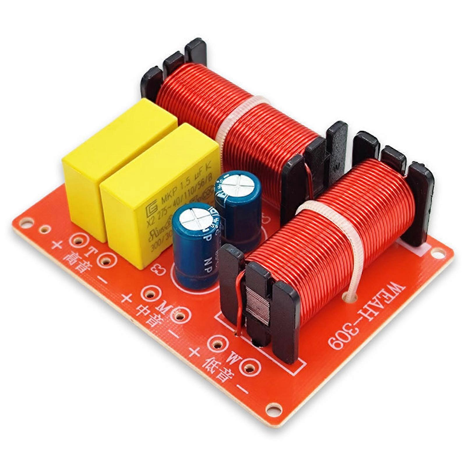 3 Way Frequency Divider Treble + Midrange + Bass Crossover Speakers Filter Fit for Speaker Achieve Optimal Sound Quality