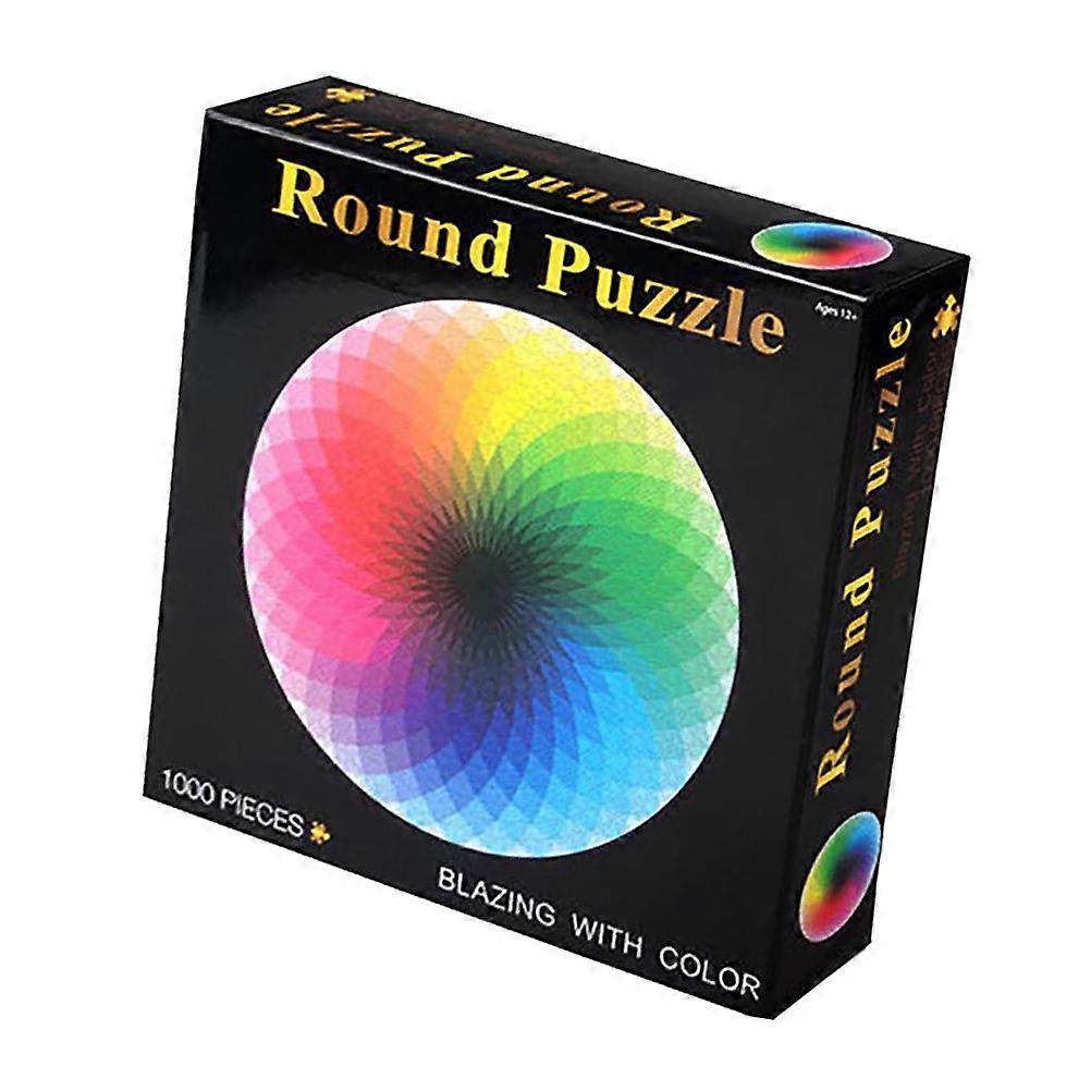 Colorful 1000 Piece Round Jigsaw Puzzle for Adults – Educational, Precise Cutting, Brain Teasing Family Fun Activity