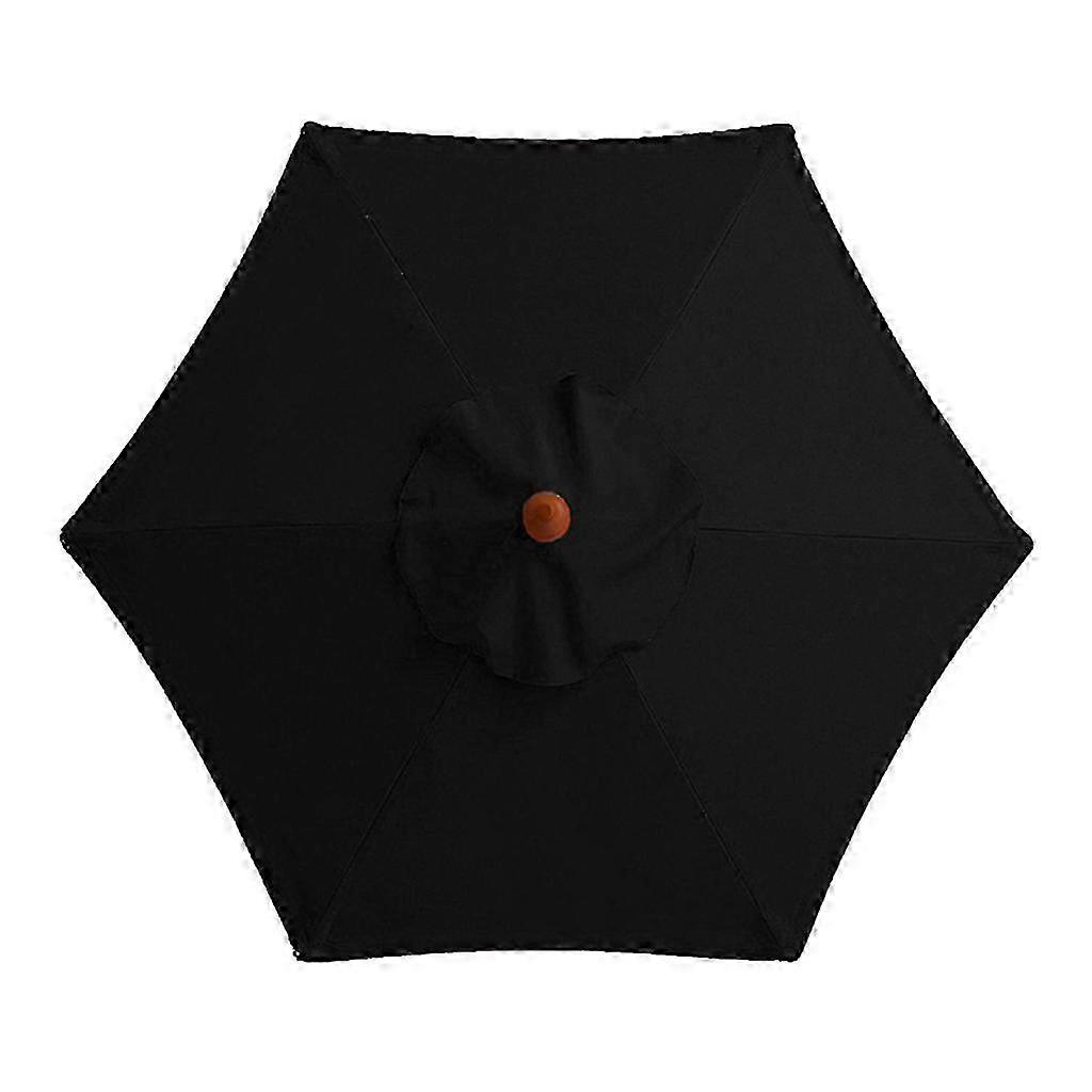 Polyester Parasol Cover Replacement Umbrella Cloth Accessory--Black