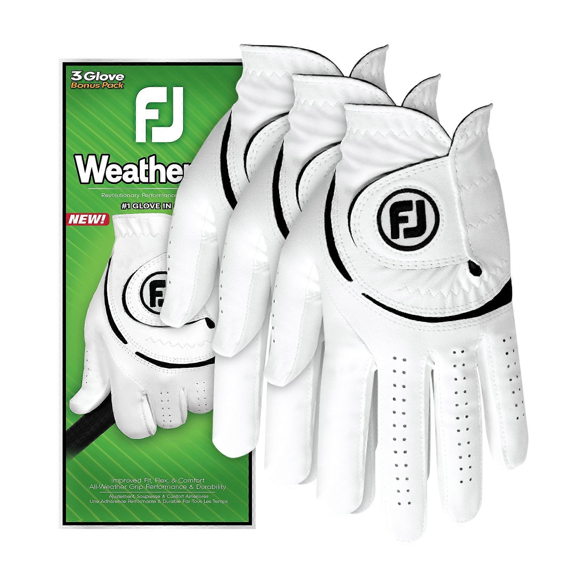 Herren Weathersof golf gloves, 3pack S White