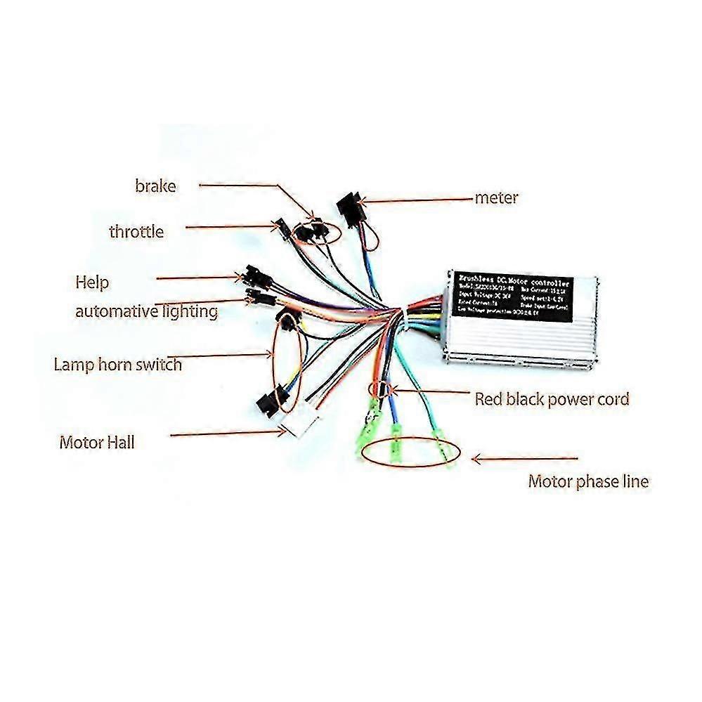 1 Pcs 36v 17a 250w 350w Motor Controller E-bike Brushless Speed Controller And S866 Lcd Display,con TY