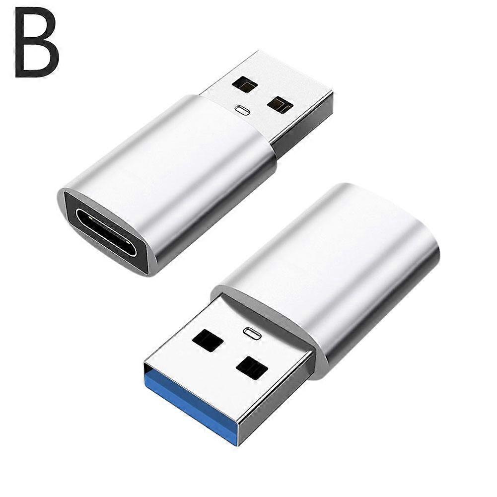 Silver(B)$Type-c female to USB3.0 male USB adapter typec adapter charging converter supports fast charging