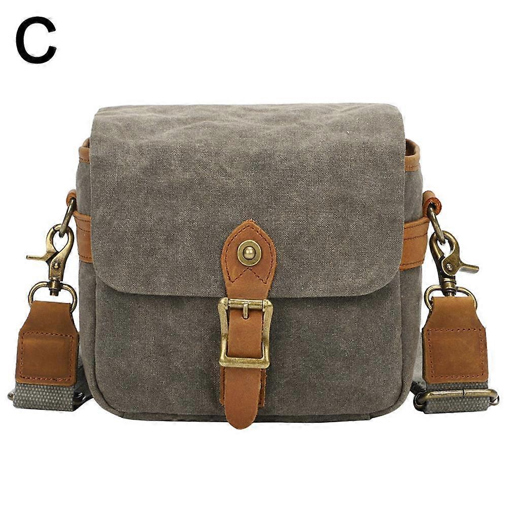 Green (C) $ Seven-color cotton canvas SLR camera bag Micro single camera bag liner waterproof shoulder crossbody camera bag wear-resistant