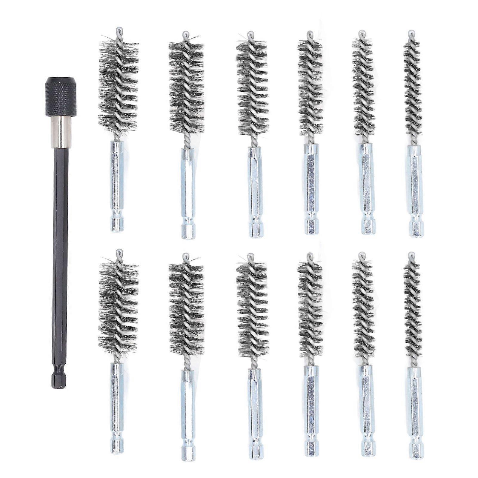 High quality  13-piece set of different sized bore brushes twisted wire cleaning