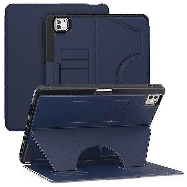 Compatible For iPad Pro 13 (2024) Shockproof Case PC+TPU+PU U-Shape Stand Tablet Cover with Card Slots