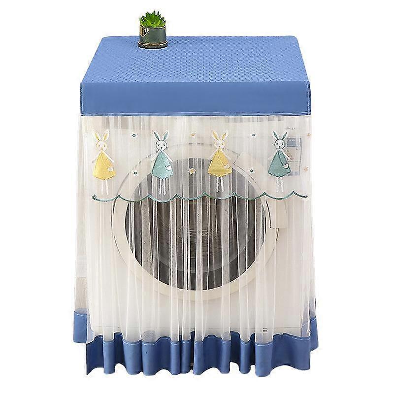 1Pc Rabbit Washable Swan Breathable Washing Machine Cover Dust Proof Lace Embroidery 60x60x85CM