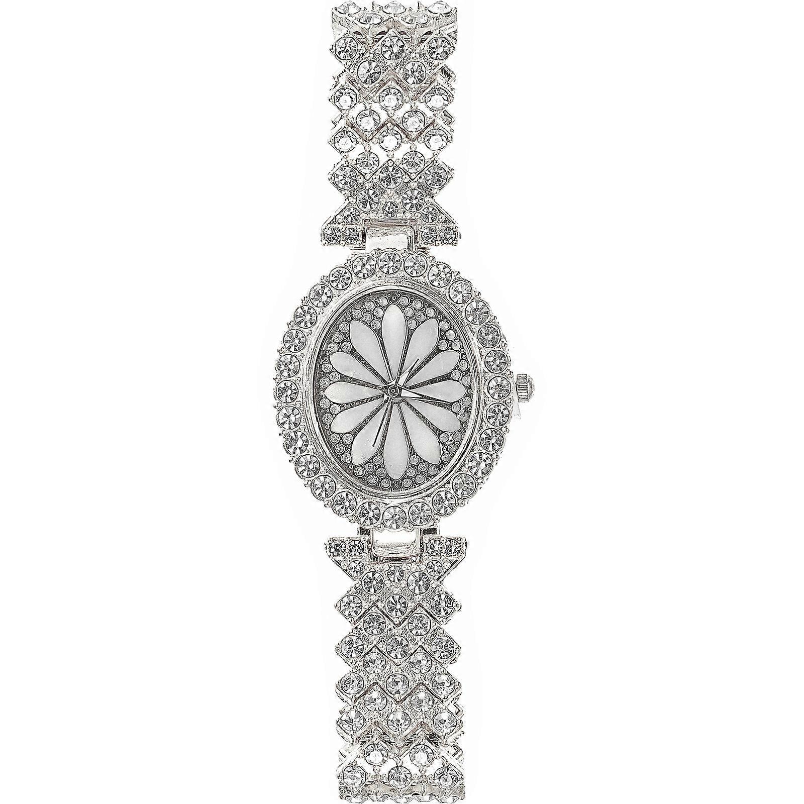 an elegant and polished product description based on the keywords you provided:

 

**Elegant Silver Women's Wristwatch with Decorative Dial –