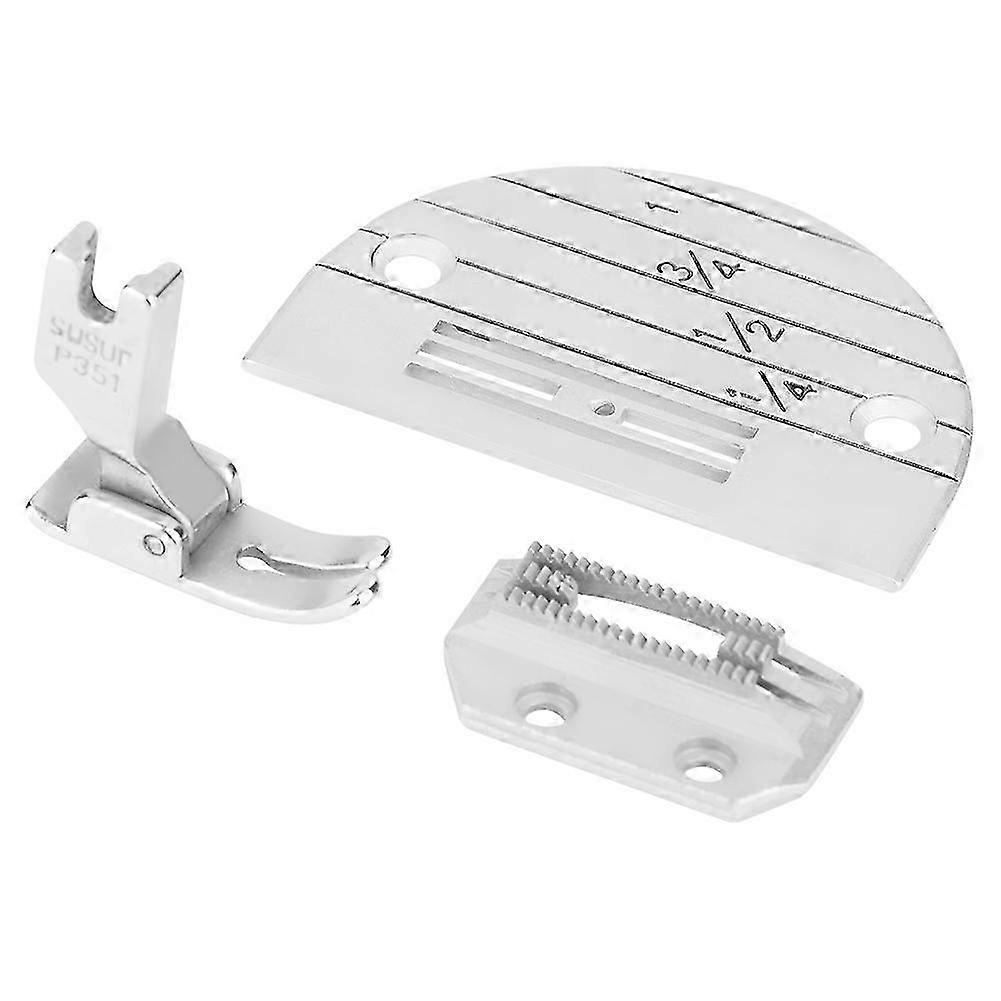 3PCS Industrial Sewing Machine Needle Plate Presser Foot Kit Set