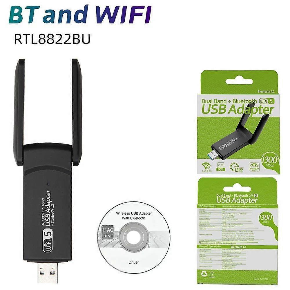 5G Wi Fi Receiver Dual Band Bluetooth WIFI Adapter 1300M Wireless USB3.0 Network Card Wi-Fi Dongle Antenna