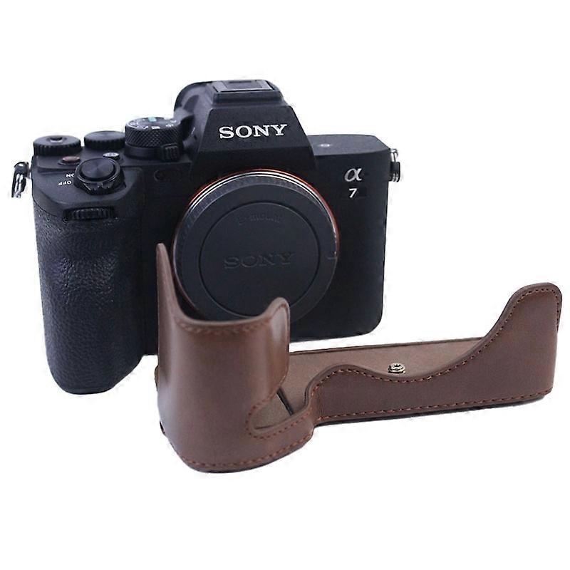 M1d PU Cuir Appareil Photo Inférieur Boîtier De Protection Demi-Corps Couverture Pour E8G Sony A7M4 A1 A7S III A7S3 A7R5 