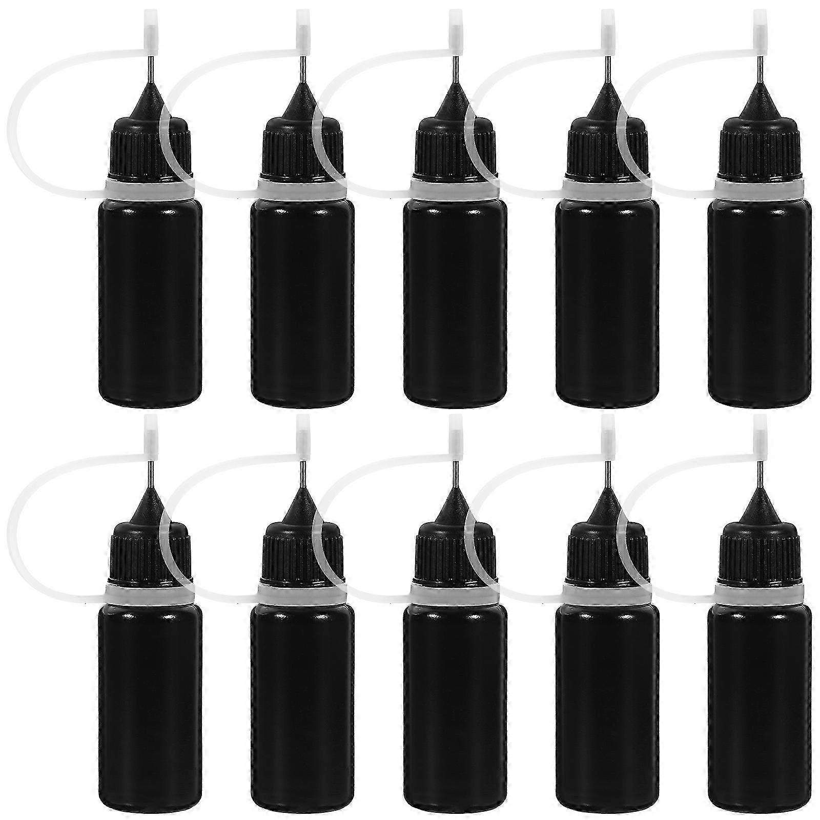 20pcs 10ml Noir Aiguille Pointe Colle Bouteilles Vides Squeeze Bottles