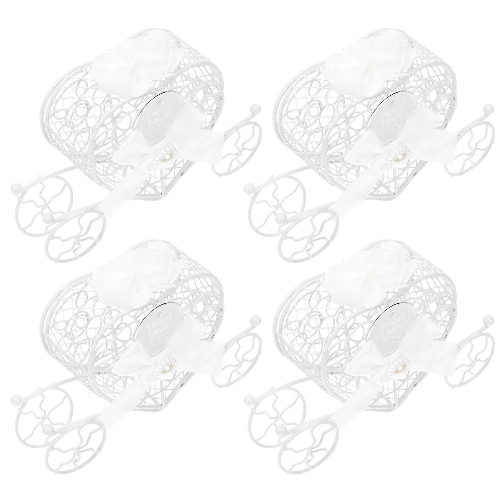 Party Candy Box Iron Candy Containers Wedding Candy Storage Box Square Shape European Style 4Pcs