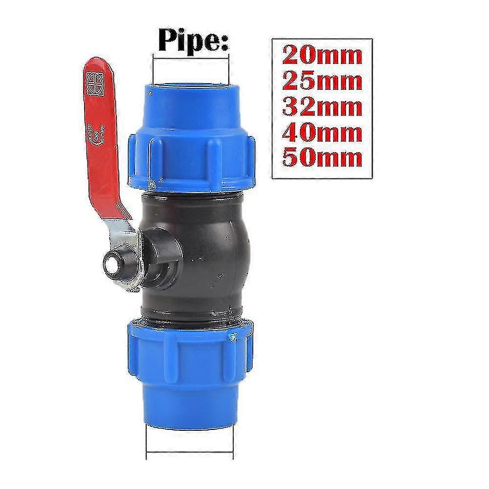 PVC PE أنبوب المياه الفاصل صمام موصل لتجهيزات خرطوم الري في الحديقة ، 20/25/32/40 / 50mm خيارات الحجم