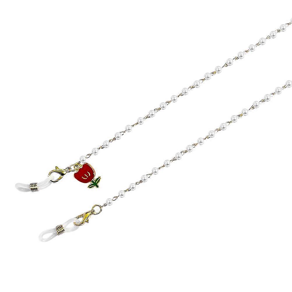 Tulip Design Long Eyeglass Chain with Flower Pearl Holder for Women – Stylish Glasses Lanyard Cord for and Masks
