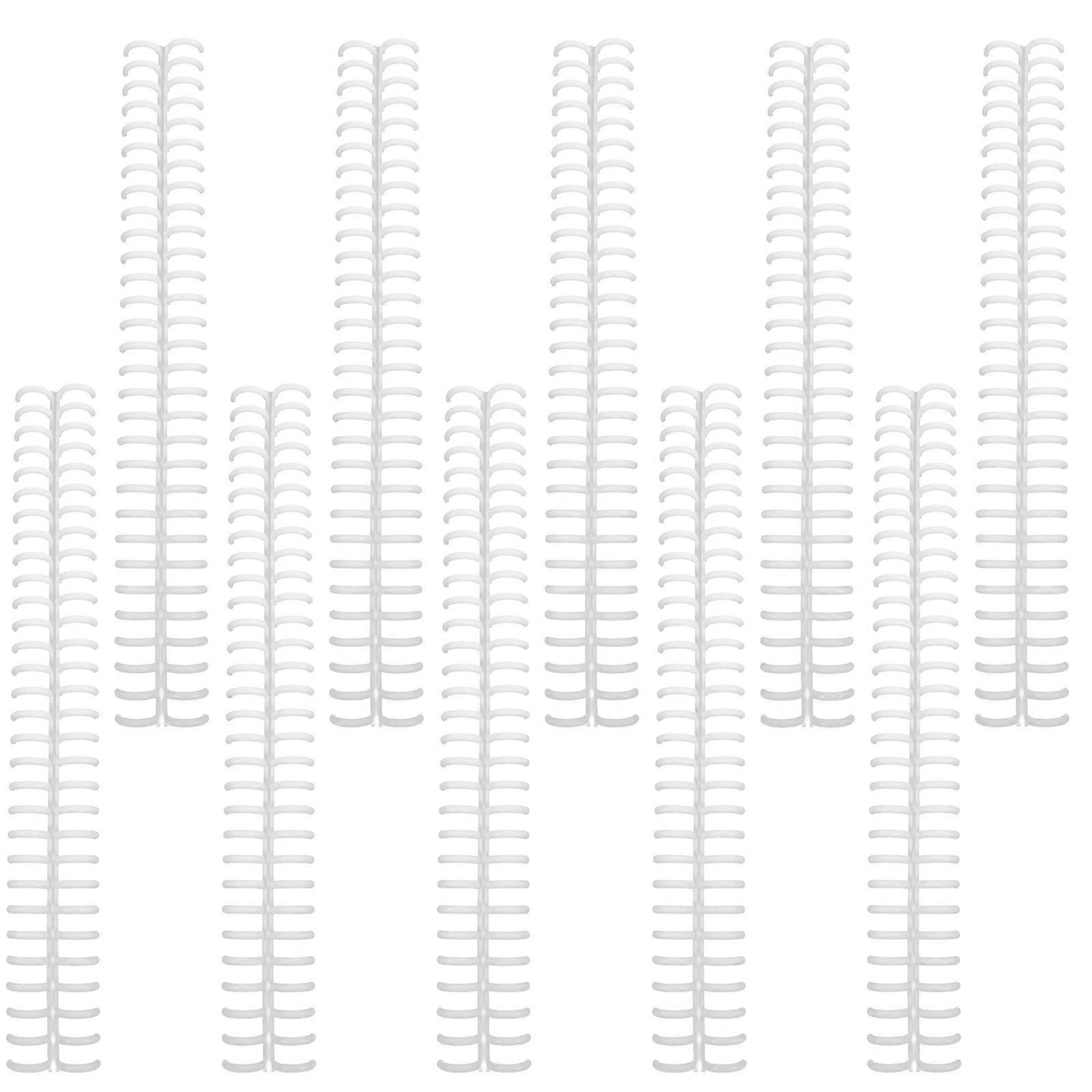 Plastic Loose Leaf Rings Binding Spines For Documents Notebooks Calendars 10Pcs