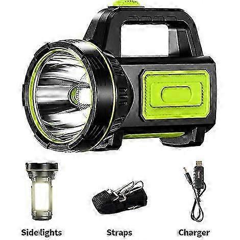 USB Rechargeable LED Flashlight - Waterproof (With Side Light)