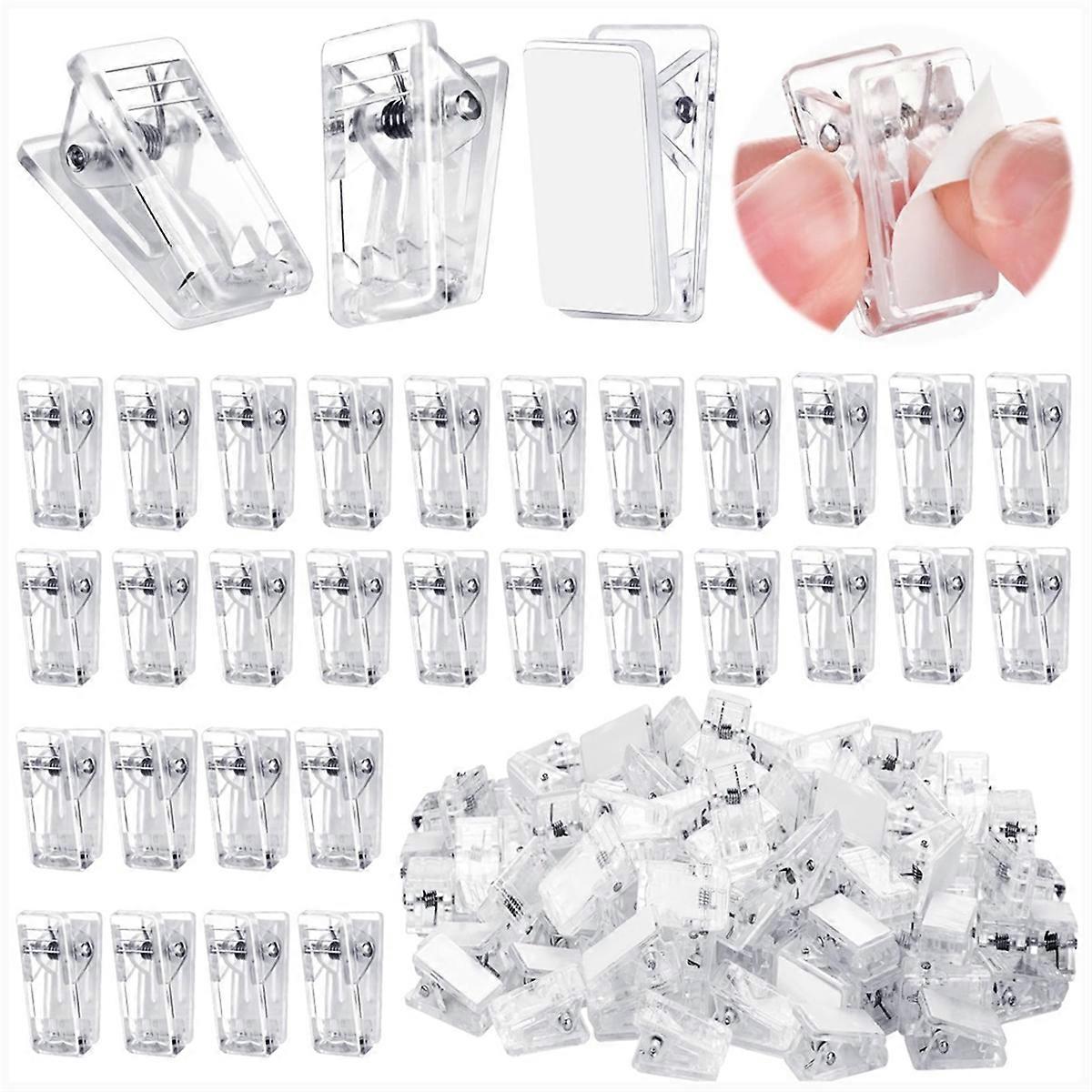 Self Adhesive Clips, 100PCS Plastic Tapestry Wall Hanging Clips