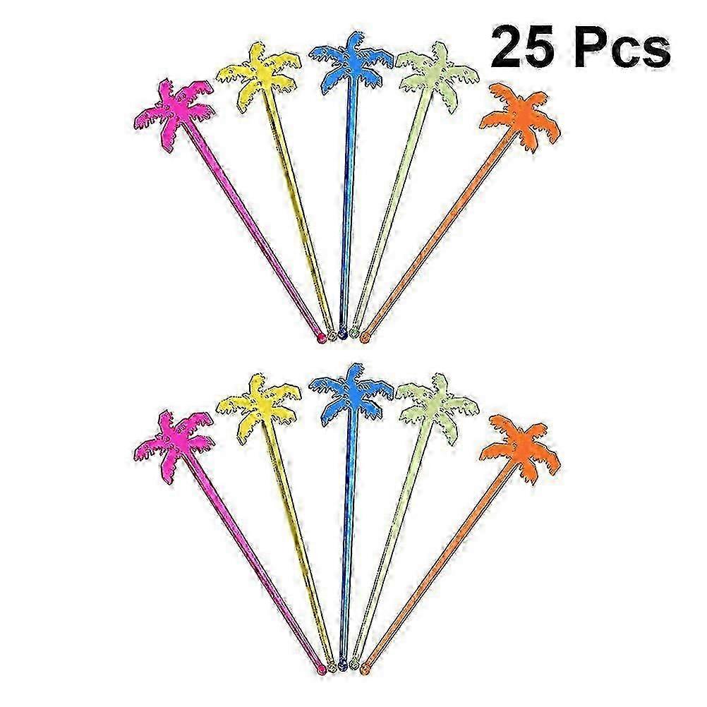 25 Pz Caffè Mixer Bacchetta Agitatore Cottura Swizzle Bastone Agitatore Cannucce Neon Palma Plastica Caffè Agitatori f74