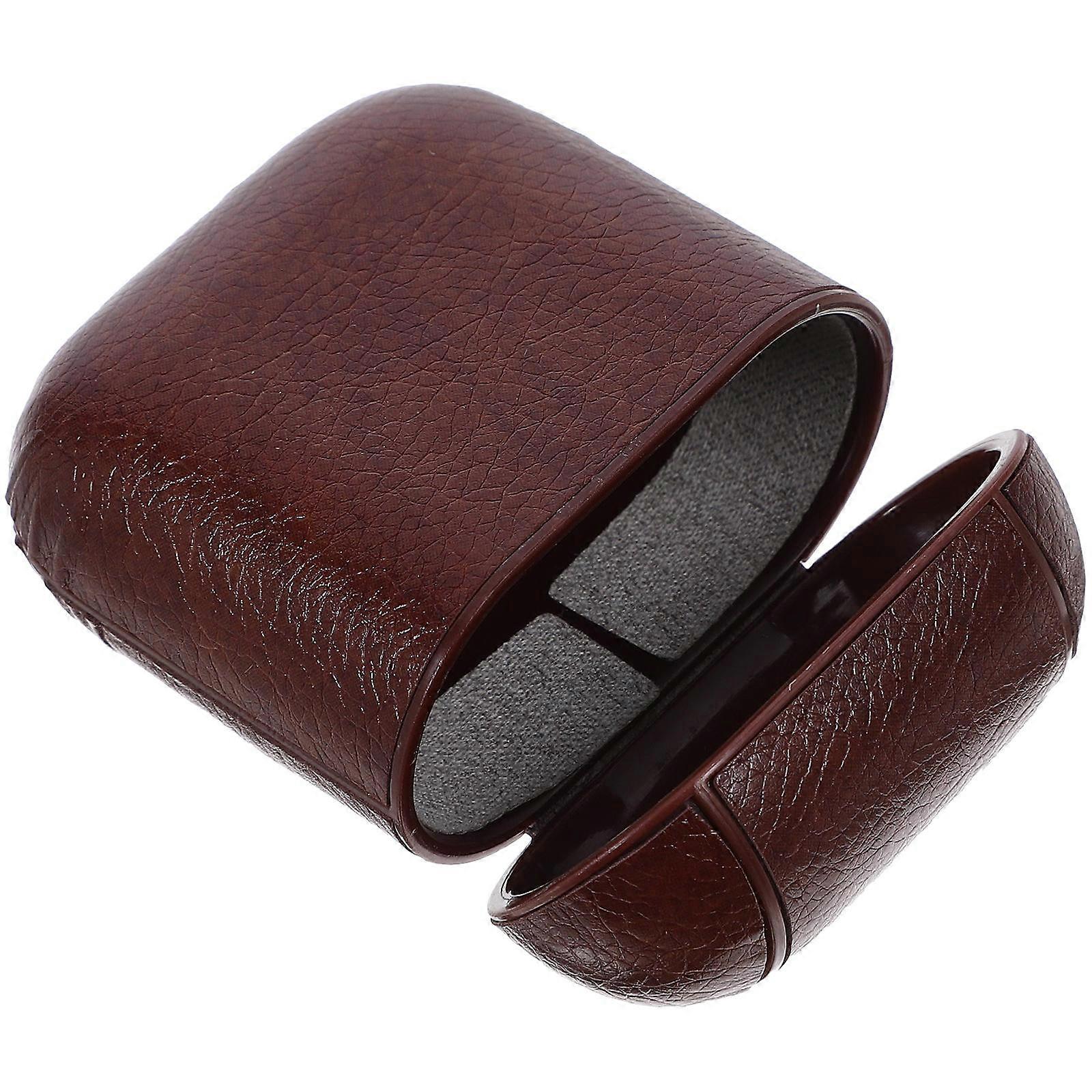 Headphone Case Small Rectangular Scratch-Resistant Dark Brown 13.5*8.8*2.5cm 1Pcs